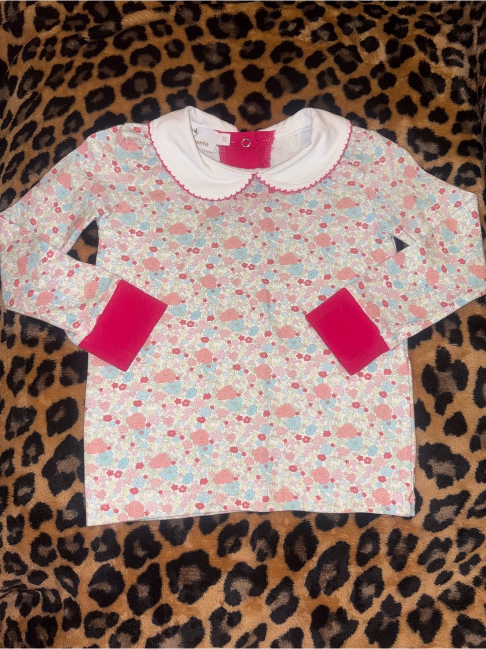 Sal & Pimenta Peter Pan Collar Long-Sleeve Whimsy Cottage Floral Layering Top 3T